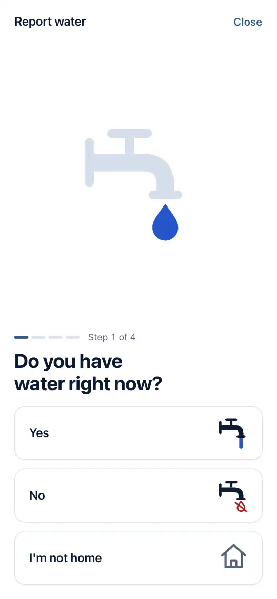 The first question: do you have water right now?