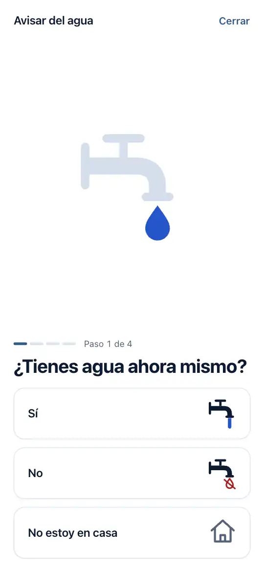 La primera pregunta: ¿tienes agua ahora?
